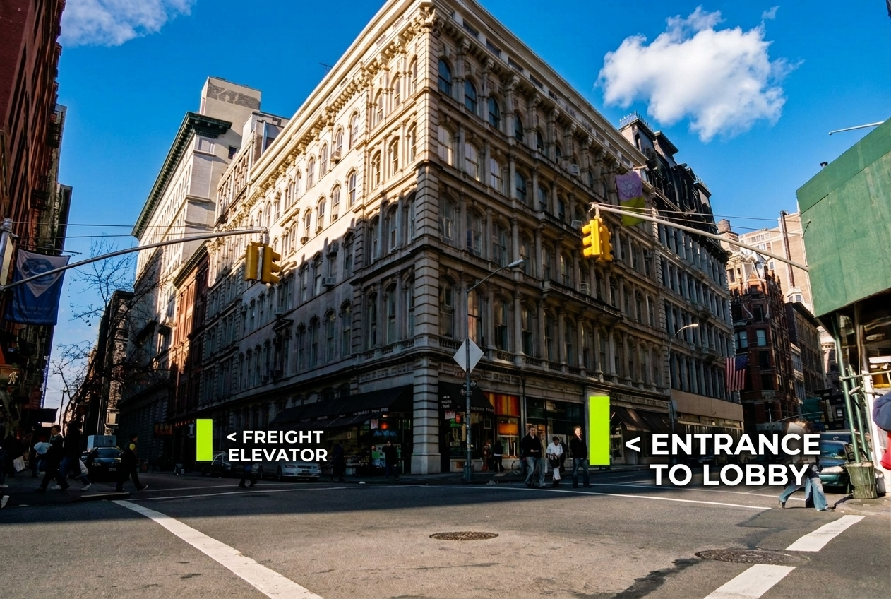 Union Square Loft entrance 873 Broadway Flatiron NYC