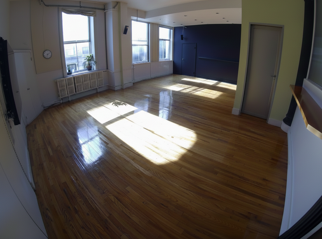 Empty loft production space at Union Square Loft with natural light