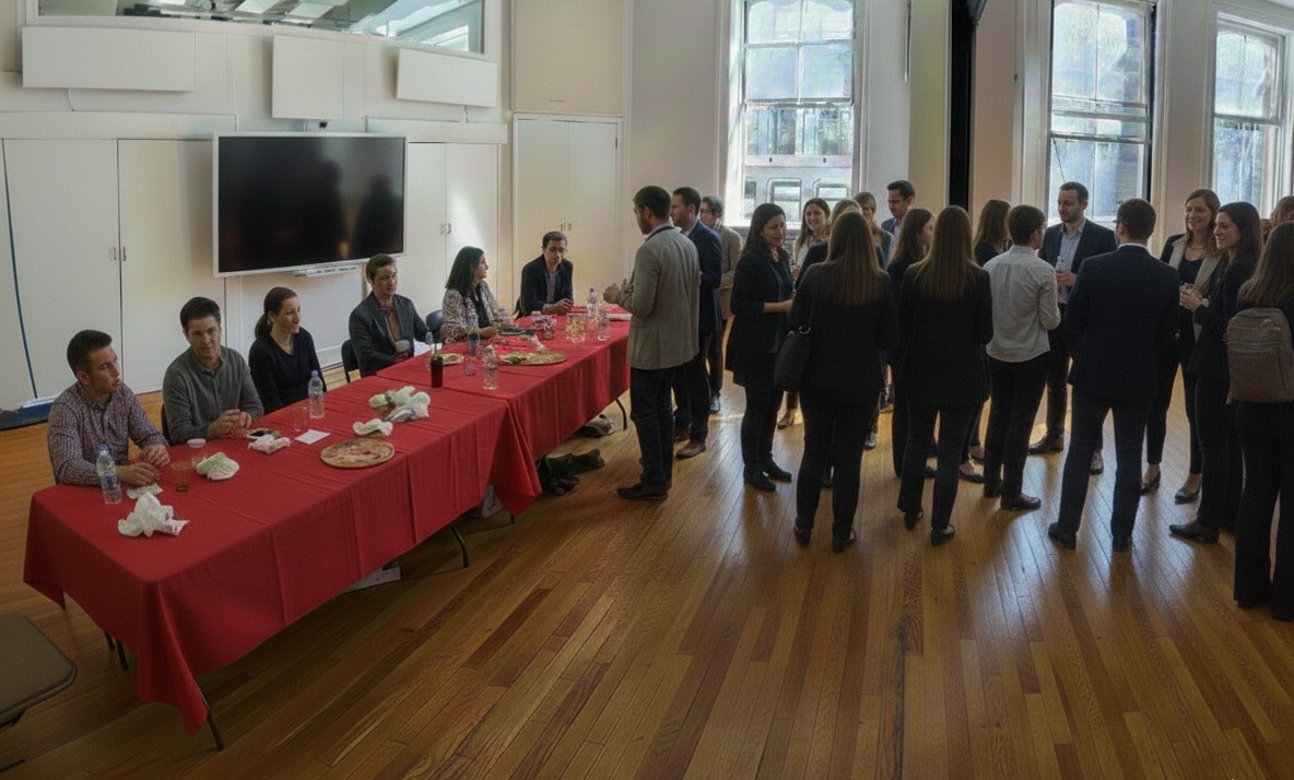 Panel discussion and interview setup at Union Square Loft